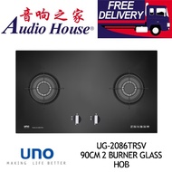 UNO UG-2086TRSV 90CM 2 BURNER GLASS HOB