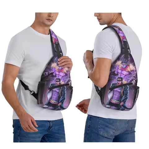 Jotaro Kujo Japan Anime JoJo's Bizarre Adventure Chest Bag Men Sling Crossbody Backpack Chest Bag Hi