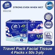 Vinda Deluxe Travel Soft Pack Facial Tissue 3ply - 50's x 4 Packs Tisu Muka 纸巾