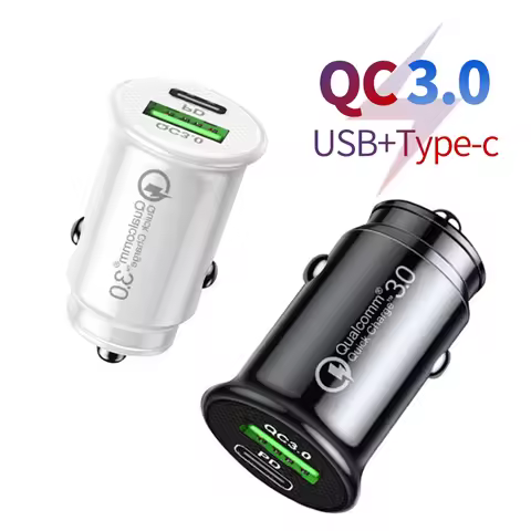 QC 3.0 Car Charger Fast Charging Phone Adapter PD USB Type C Car Charger For Samsung S22 S21 S20 Plu