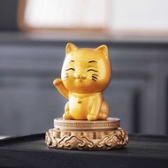 Lucky Cat Color-changing Tea Pet Ornaments Creative Can Raise Rotating Cute Cat Fun Tea Play Tea Tab