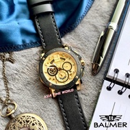 [Original] Balmer 7935G GP-2 Chronograph Sapphire Men's Watch with Gold Dial and Black Genuine Leath