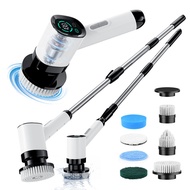 Electric Spin Scrubber กันน้ําห้องน้ําแปรงทําความสะอาดฝักบัวอาบน้ําพร้อมด้ามยาวและ 2 ความเร็ว 7 หัวเ