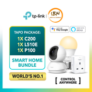 TP-LINK Smart Home Bundle Tapo Series ( Tapo C200-PTZ Camera/Tapo P100-Smart Plug/Tapo L510E-Smart B