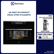 Electrolux KVAAS21WX 60cm UltimateTaste 900 Built-in Compact Steam Oven With 43L Capacity with 2 Years Warranty