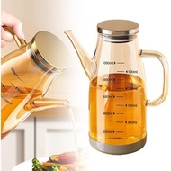 AIIONP 1000ML-b Drip-Free Oil Dispenser Bottle, 34OZ Glass, Borosilicate, 1L, Kitchen, Dining, BBQ, 