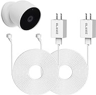 OLAIKE 5m/16ft Charge Cable with DC Power Adapter (2 Pack) Compatible with Google Nest Cam Outdoor or Indoor (Battery) - 2nd Gen, Weatherproof Cable to Continuously Charge Your Camera,White