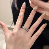 Dazzling Galaxy Temperament Zircon Open Ring Galaxy Cross Shining Life Open Ring Adjustable 4.15