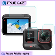 สำหรับ Insta360 Ace Pro 2 PULUZ 3 In 1ด้านหลังและหน้าจอด้านหน้าและเลนส์ฟิล์มกระจกเทมเปอร์ (ใส)