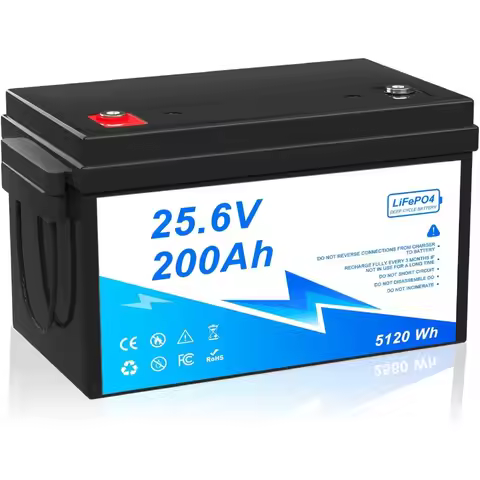24V 200Ah Lithium Battery Deep Cycle with BMS Protection | 5120Wh High Capacity | 5000+ Deep Cycles 