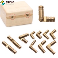 SUYO 10Pcs Barrel Hinge Folded Mini Connector Pure Copper Soft Close Invisible Wine Wooden  Hinges