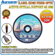 Active Fiber Optic HDMI Cable 50M V2.0 Support 4K UHD HDR 4K 50M Fiber Optic HDMI Cable FO 50 Meter 