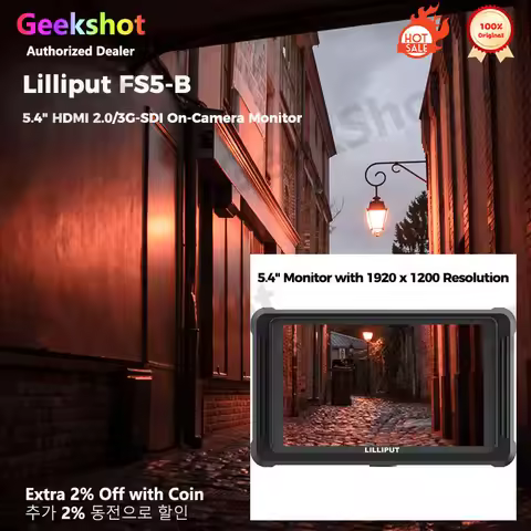 1920x1200 LCD monitor for the 4K video shooter Lilliput FS5-B 5.4" HDMI 2.0/3G-SDI On-Camera Monitor