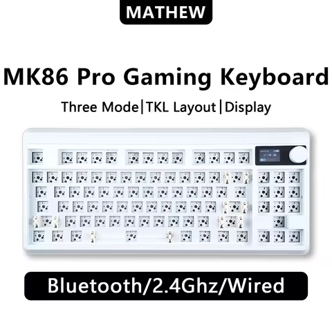 MATHEW MK86 Pro TKL 80% Mechanical Keyboard Kit with Display,Keyboard Barebone PCB Swappable RGB for