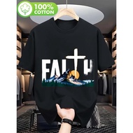 1pc Men's Faith T-Shirt with Verse Design (Psalm 121) - Breathable Quick-Dry Short Sleeve Crew Neck