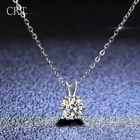 Luxury Platinum Pt950 Pendants Moissanite Diamond Necklace for Women Six-claw Necklace Pendant Chain