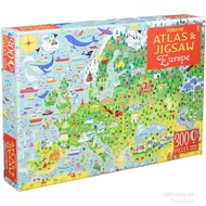 Usborne Atlas & Jigsaw Europe 300 Pcs Puzzle Educational Toys for Children Kid Map European Map Orig