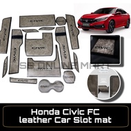 [LEATHER] Honda Civic Fc 2016-2022 Interior Slot Mat Anti Slip Mat 10th Civic Water Coaster Pad Civi