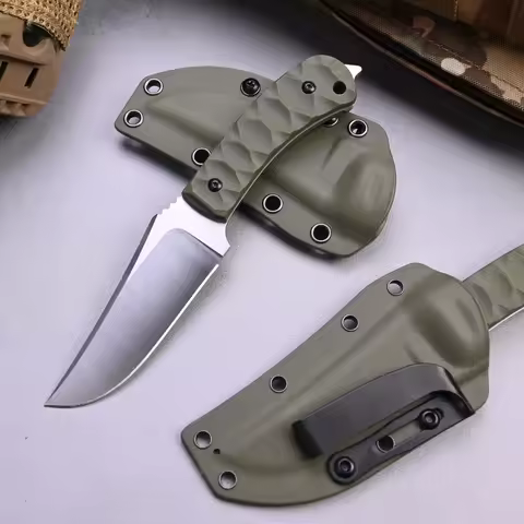 Multi-functional Small Straight Knife, Outdoor Fixed Blade Straight Knife With K Sheath, D2 Cutting 