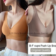 [Queen's Secret] Japan SUJI NEW push up Bra, thin large cup Jelly bra,B-F Cup seamless underwear,women's large breasts show small no-wire anti-sagging plus size bra