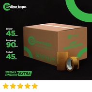 lakban cokelat 90 yard 45 mm ECO 1 dus 72 pcs 12 rol/ isolasi online tape