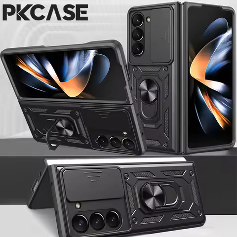 PKCASE Magnetic Bracket Case For Samsung Galaxy Z Fold 7 Z Fold 6 Push Window Shockproof Cover For G