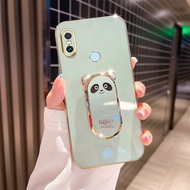 Xiaomi Redmi Note 5 Pro Cartoo Cute Bear Stand 6D Luxury Fine Hole Camera Ultra-thin Plating Case