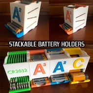 3d printed Stackable Battery Holders (AA,AAA,C & CR2032)