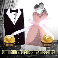 Groom and Bride Door Gift Box with 1pcs Ferrero Rocher Chocolate