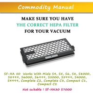 3 Pack HEPA Airclean 50 Filter Replacement Compatible with Miele Active AirClean SF-AA 50 SF-HA 50 S