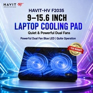 HAVIT 9–15.6 Inch Laptop Cooling Pad Powerful Dual Fan Blue LED Quiet USB Cooling Stand HV-F2035