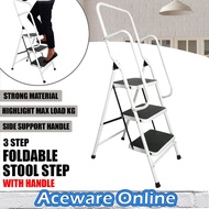 Foldable Ladder 3 Step Ladder Foldable Folding Ladder With Handle Non Slip Foldable Ladder Heavy Dut