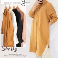 Tunik Muslimah Jumbo Ld 130 Sherly Bahan Linen Premium Fashion Atasan Wanita Basic