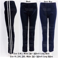 Women Long Pants 2 Line Cotton