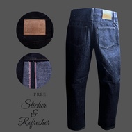 Stonehead Denim Iron Shield 18 oz Slim Straight Deep Indigo Unsanforized