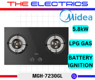 MIDEA 5.8kW DOUBLE BURNER BUILT-IN GLASS HOB MGH-7230GL