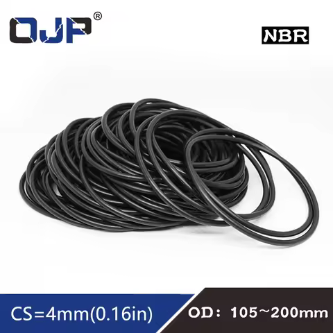 1PC Rubber Ring Black NBR Sealing ORing CS4mm OD105/180/200mm Seal NBR Oil Resistant Sealing Gasket 