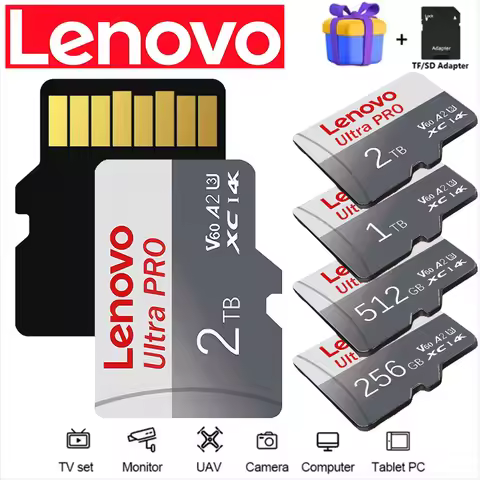 Lenovo SD Memory Card 2TB 1TB Class 10 High Speed Micro TF Card 1TB 512GB For Nintendo Switch PC Sma