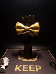 金色皮革絲帶領結貴族風蝴蝶結