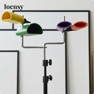 [Ioensy] Drum Kit Cowbell Percussion Bells with Mounted Forked Stand Zinc Alloy for Rehearsal Perfor