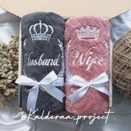 Microfiber Couple Embroidered Towels Husband and Wife Embroidered Towel/s Dowry Towel/s Wedding Gift
