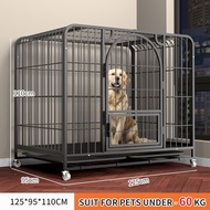 Petorldog Pet Large Cage Square Dog Cage With Wheels and Poop Tray Tube Dog Cage Bold Dog Cage Free Space Dog House 125*95*110CM