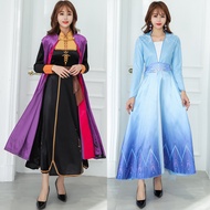 New Cosplay Snow Queen Adult Elsa Dress Costume Halloween Cosplay Elsa Anna Costume Princess Ice Que