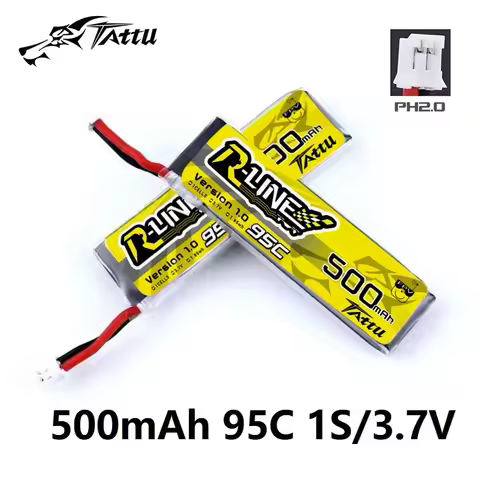 Upgrade TATTU R-LINE 1.0 500mAh 1S 3.7V 95C Lipo Battery With PH2.0 Plug For RC Helicopter Quadcopte