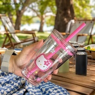 [B&T Dec] 1 Piece High Value Straw Cup Creative Cartoon Cute Hellokitty Coffee Cup Student Office Ho