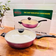 CERAMIC WOK | COOKWARE 🇲🇾 32cm Stir Fry Wok (1pc) Die Cast Aluminium Ceramic Coating Giacomo Interna