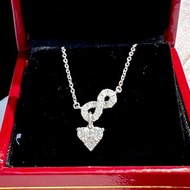 天然鑽石 頸鏈 鎖骨鏈 • 18K金Infinity Love鑽石頸鏈