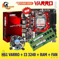 Motherboard Mainboard Package Mobo H61 LGA 1155 New + Intel Core i3 3220 Processor / i3 3240 + RAM D