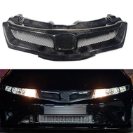 Racing Grills For Honda Civic FN FK FN2 TYPE R 2006-2012 Front Grille Carbon Fiber Car Upper Bumper 