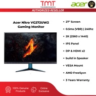 Acer Nitro VG272UW2 27.0" Gaming Monitor | 0.5ms | 240Hz | 2560x1440 (2K/WQHD) | IPS Panel | HDMI & 
